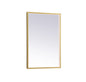 Pier 20x30 inch LED mirror with adjustable color temperature 3000K/4200K/6400K in brass