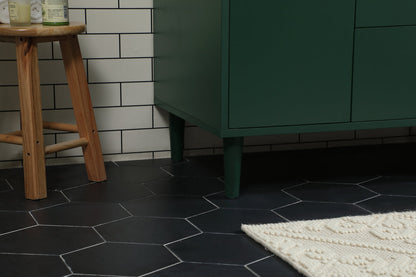 36 inch bathroom vanity in Green with backsplash