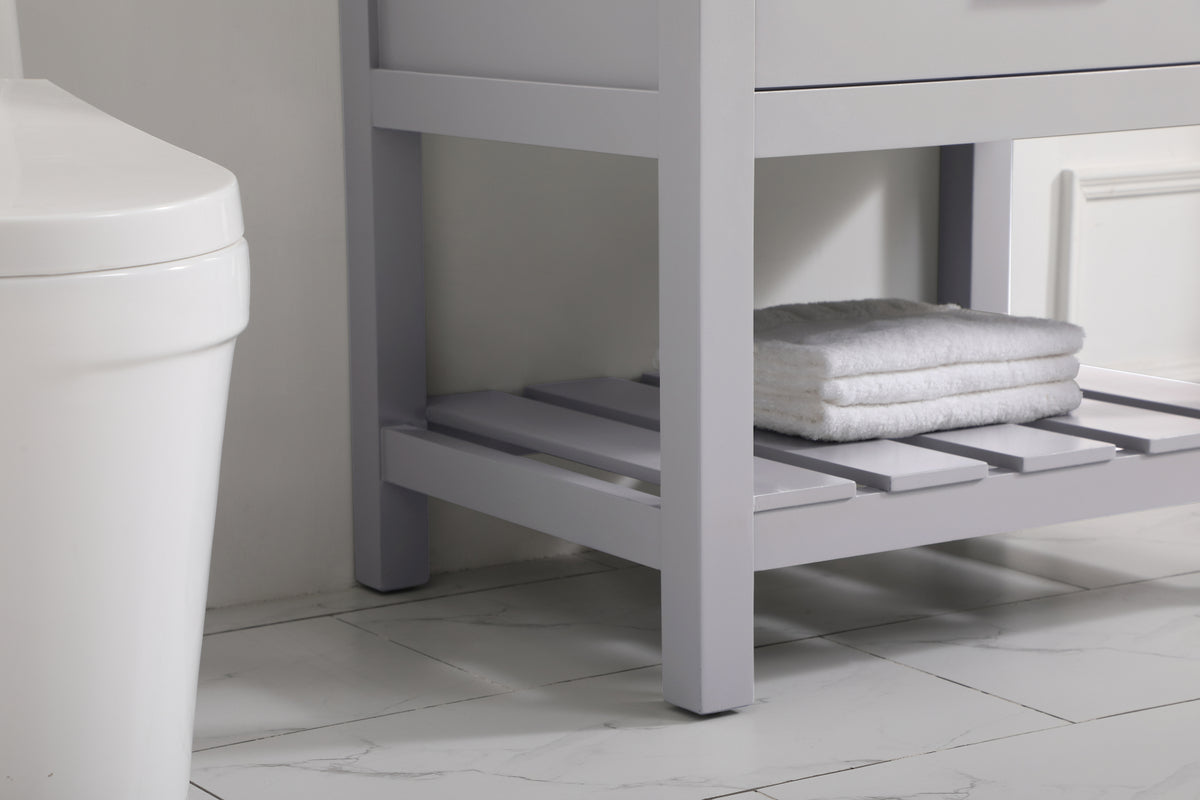 30 inch Single bathroom vanity in grey with backsplash