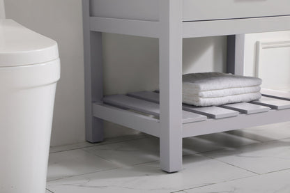 30 inch Single bathroom vanity in grey with backsplash