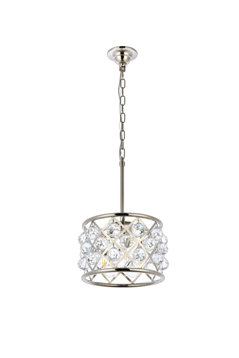 Madison 3 light polished Nickel Pendant Clear Royal Cut Crystal
