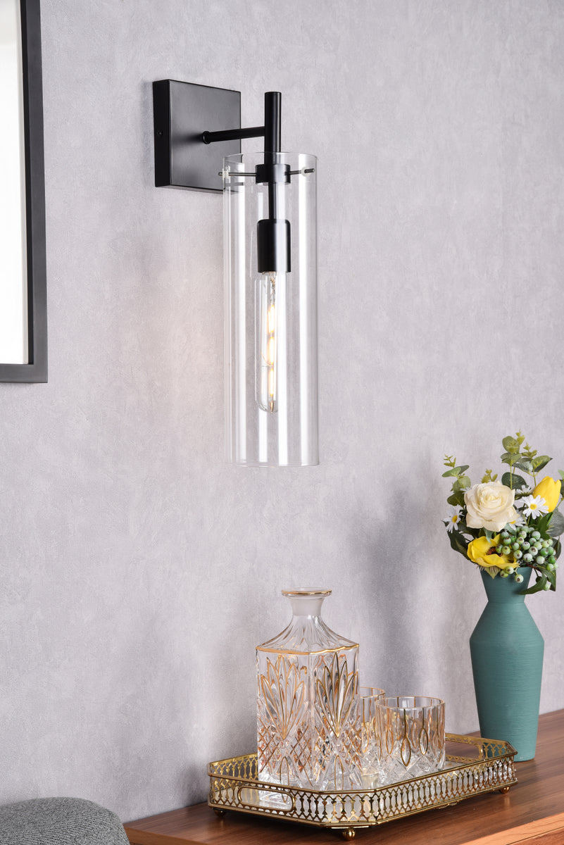 Savant 1 light black wall sconce