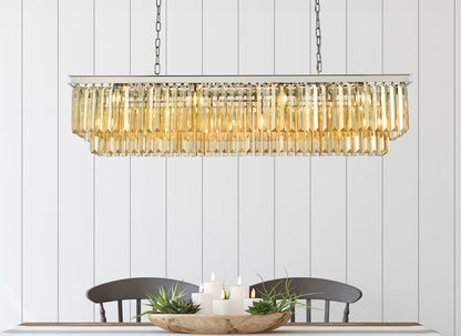 Sydney 12 light polished nickel Chandelier Golden Teak (Smoky) Royal Cut Crystal