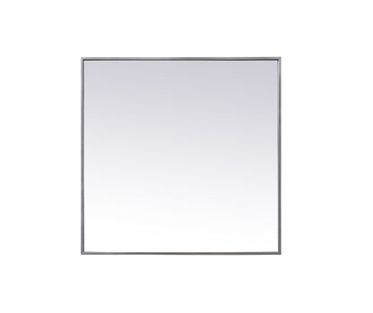 Metal Frame Square Mirror 30 inch in Silver
