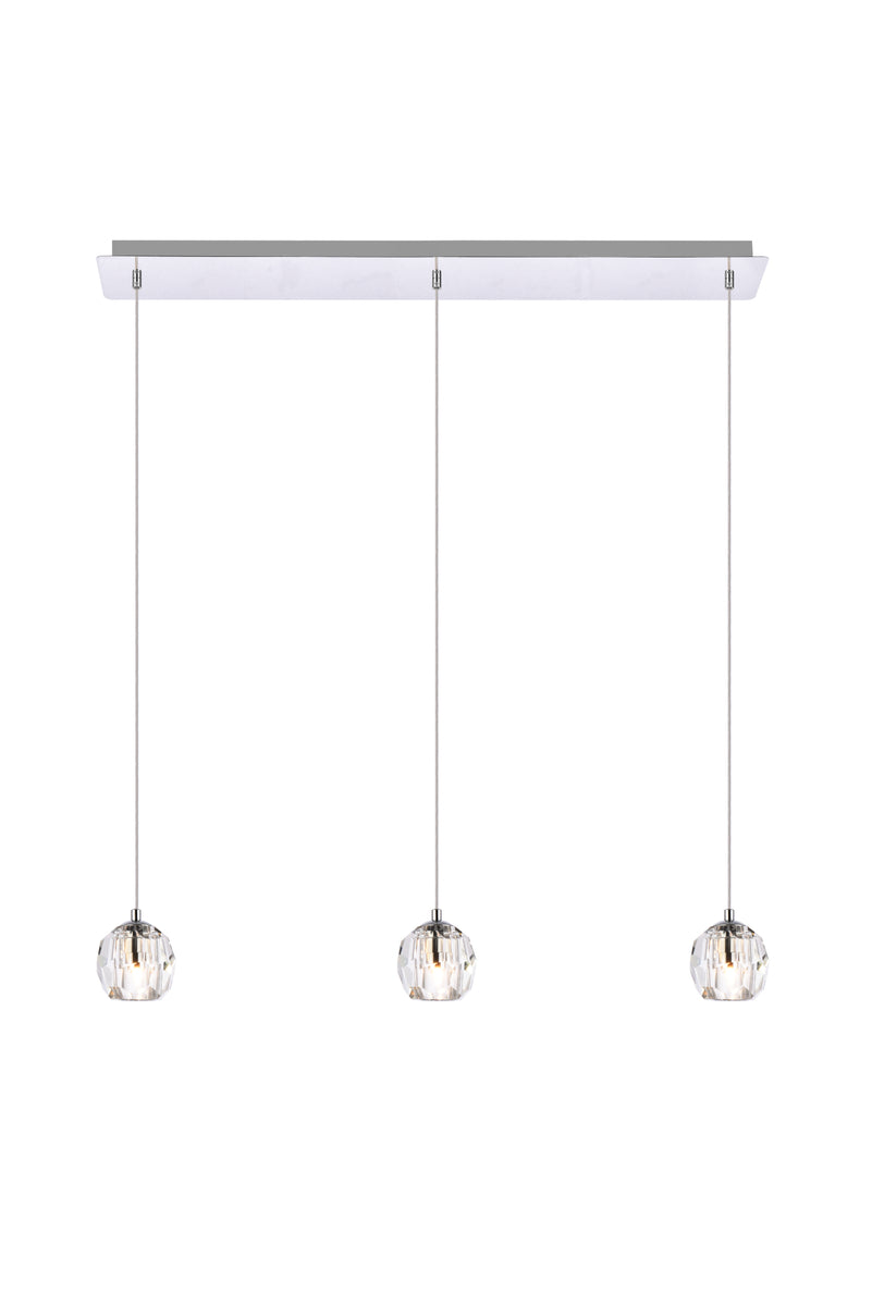 Eren 3 lights Chrome pendant