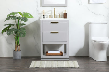 24 inch Single bathroom vanity in grey