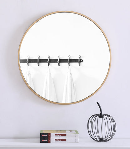 Metal frame Round Mirror 24 inch Brass finish