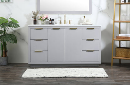 60 inch Single bathroom vanity in grey