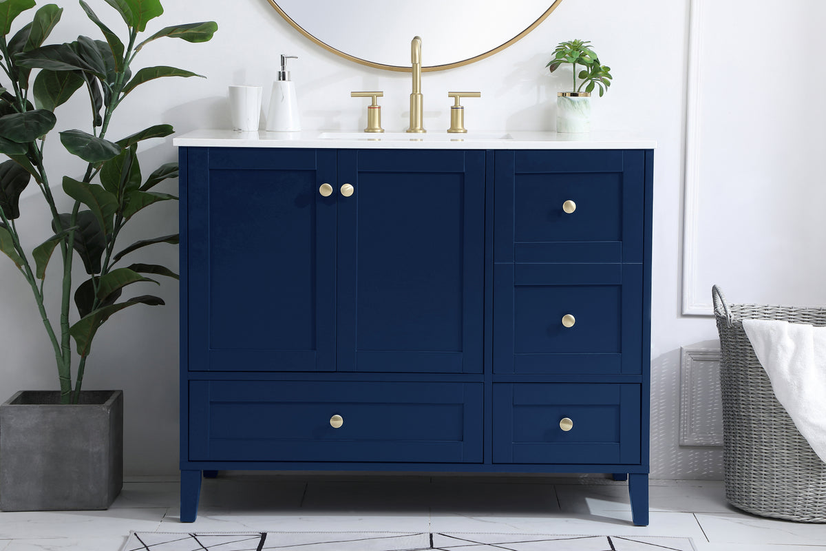 42 inch Single Bathroom Vanity in Blue