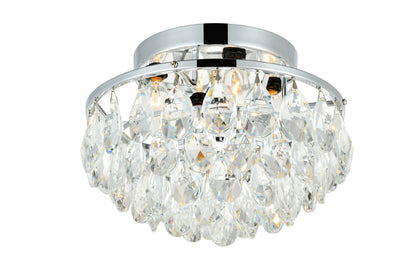 Clara Collection Flush Mount D14in H9in Lt:4 Chrome Finish