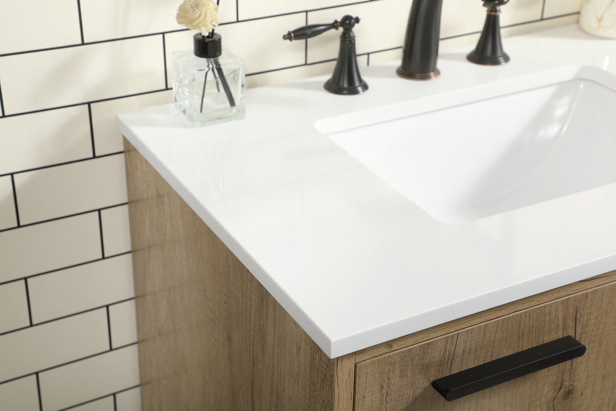 30 inch Single bathroom vanity in natural oak