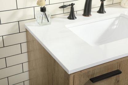 30 inch Single bathroom vanity in natural oak