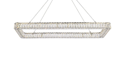 Monroe 50 inch LED Single rectangle pendant in chrome