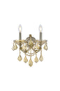 Maria Theresa 2 light Golden Teak Wall Sconce Golden Teak (Smoky) Royal Cut Crystal