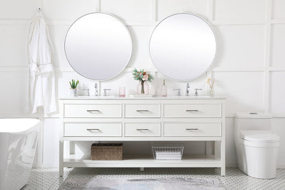 72 inch double bathroom vanity in white