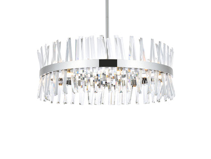 Serephina 32 inch crystal round chandelier light in chrome