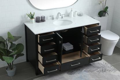 54 Inch SIngle Bathroom Vanity In Black