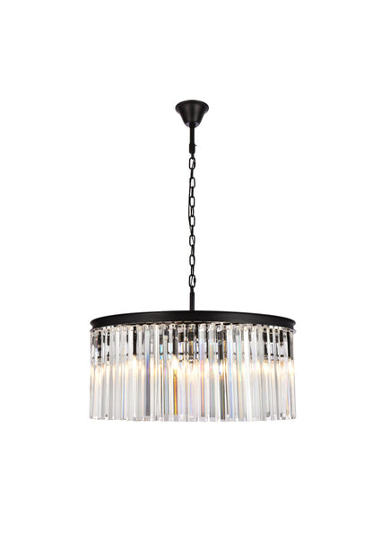 Sydney 8 light Matte Black Chandelier Clear Royal Cut Crystal