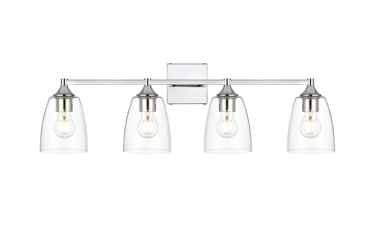 Gianni 4 light Chrome and Clear Bath Sconce