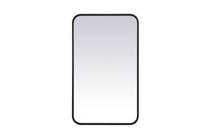 Soft corner metal rectangular mirror 18x30 inch in Black