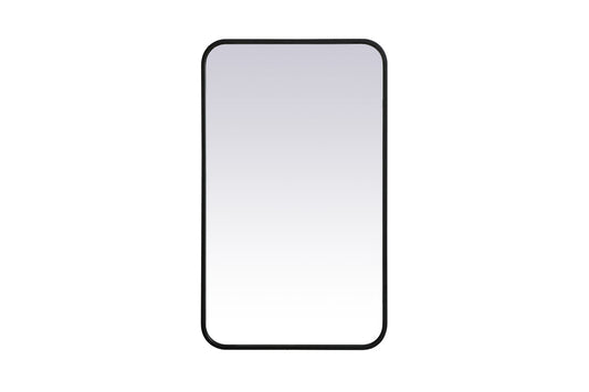 Soft corner metal rectangular mirror 18x30 inch in Black