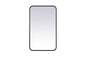 Soft corner metal rectangular mirror 18x30 inch in Black