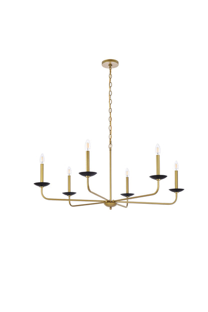 Cohen 42 inch pendant in black and brass