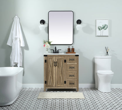 32 inch Single bathroom vanity in natural oak
