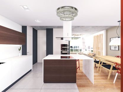 Monroe LED light Chrome Flush Mount Clear Royal Cut Crystal