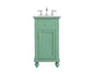 19 inch Single Bathroom vanity in vintage mint with ivory white engineered marble