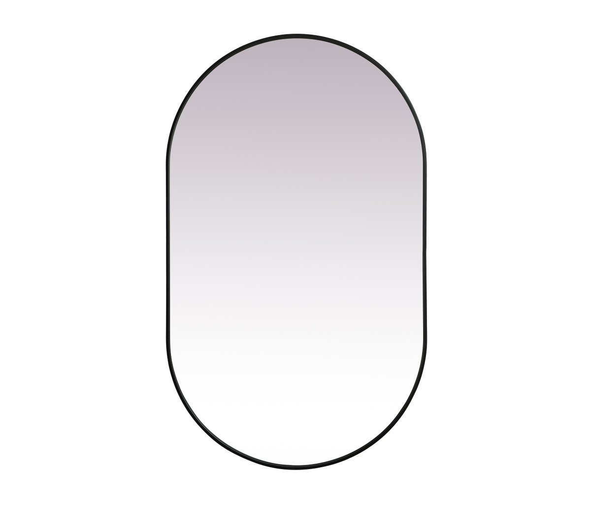 Metal Frame Oval Mirror 36x60 Inch in Black
