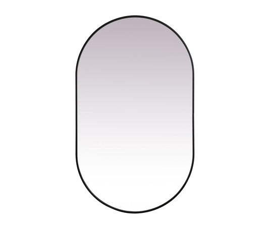 Metal Frame Oval Mirror 36x60 Inch in Black