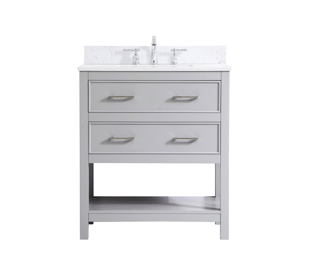 30 inch Single Bathroom Vanity in Grey with Backsplash