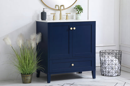 30 inch Single Bathroom Vanity in Blue