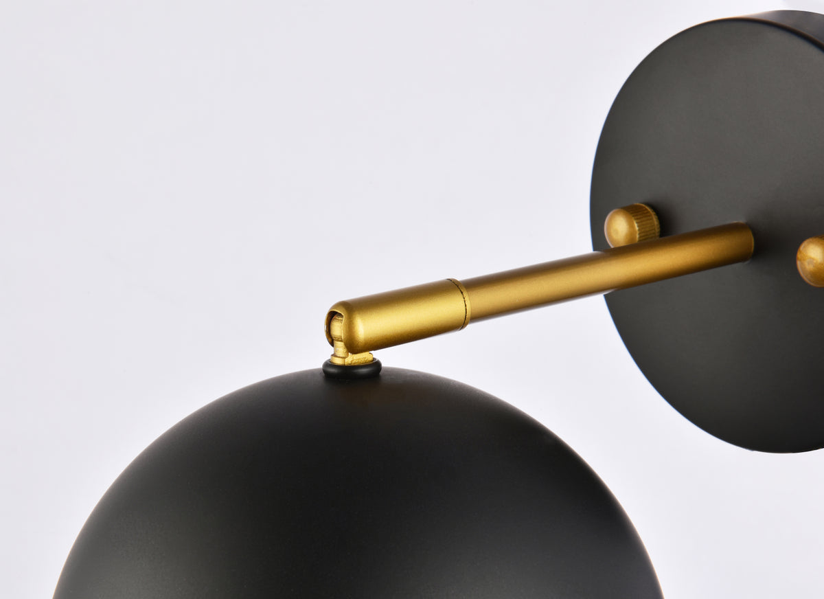 Othello 1 light black and brass wall sconce