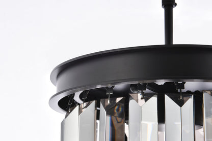 Sydney 3 light Matte Black Pendant Silver Shade (Grey) Royal Cut Crystal