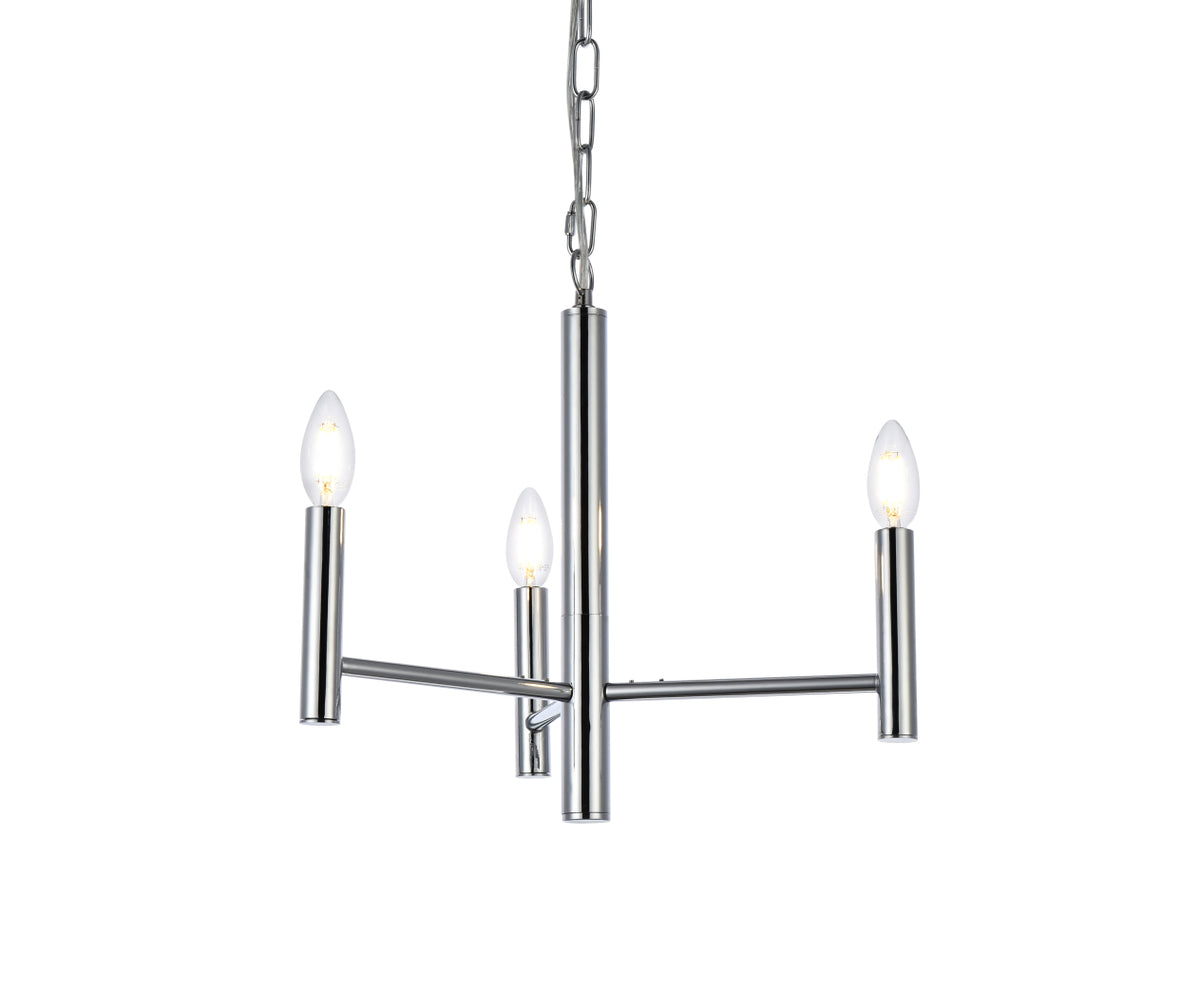 Carmella 3 lights pendant in chrome