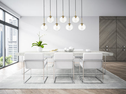 Baxter 7 Lights Brass Pendant With Clear Glass