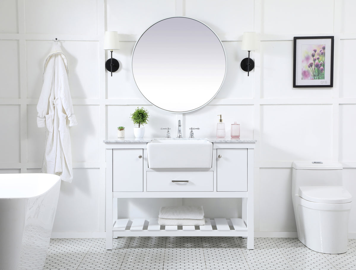 48 inch Single bathroom vanity in white