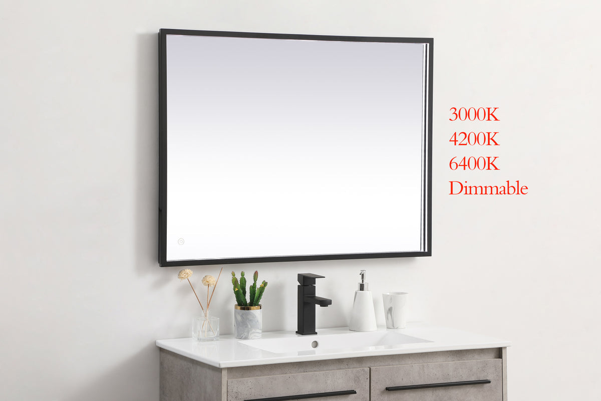 Pier 27x36 inch LED mirror with adjustable color temperature 3000K/4200K/6400K in black