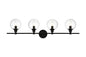 Jaelynn 4 light Black and Clear Bath Sconce