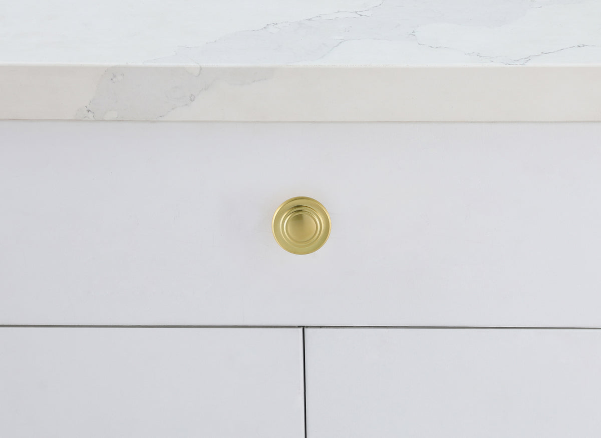 Minu 1.3" Diameter Brushed Gold Mushroom Knob Multipack (Set of 10)