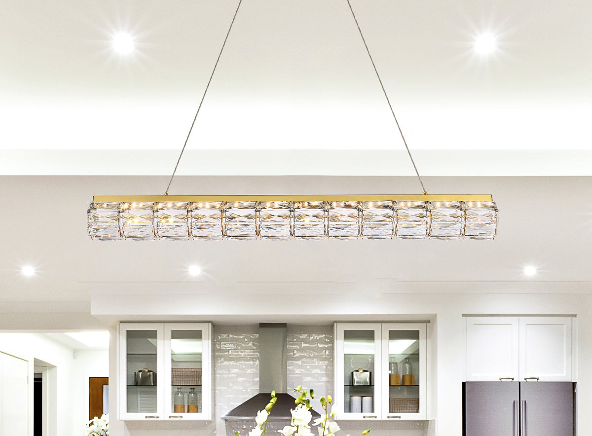 Valetta 36 inch LED linear pendant in gold