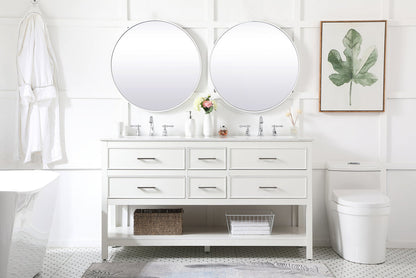 60 inch double bathroom vanity in white