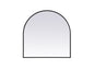 Metal Frame Arch Mirror 30x30 Inch in Black