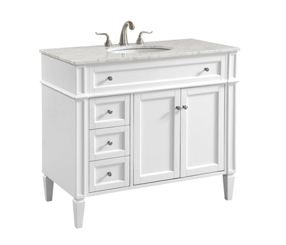 40 In. Single Bathroom Vanity Set In White