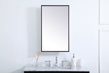 Metal mirror medicine cabinet 17 inch x 28 inch in Black