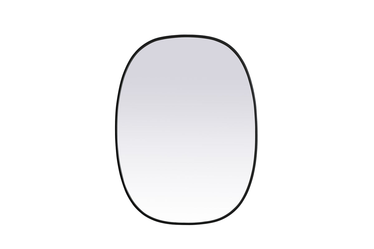 Metal Frame Oval Mirror 30x40 Inch in Black