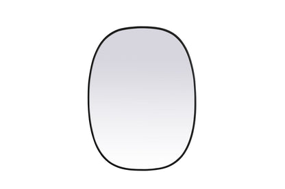 Metal Frame Oval Mirror 30x40 Inch in Black
