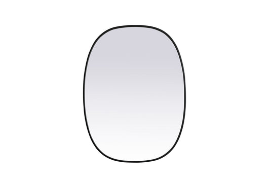 Metal Frame Oval Mirror 30x40 Inch in Black